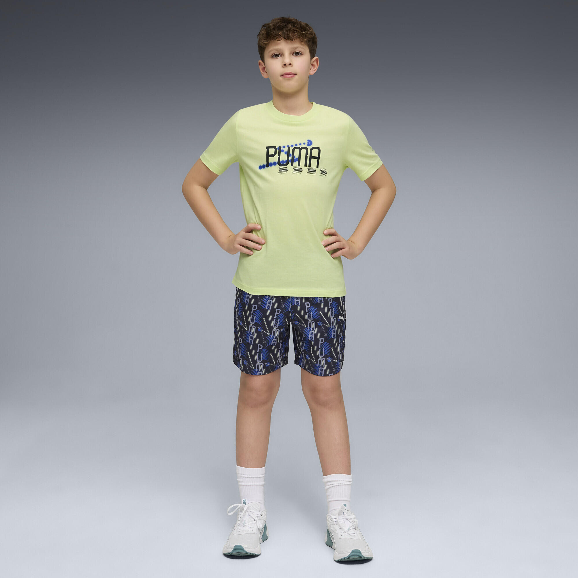 Shorts in tessuto con stampa Essentials Training per ragazzi PUMA 4/5