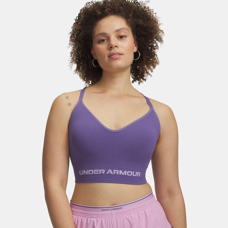 Sutien sport UA Vanish Seamless Violet cu susținere ușoară pentru femei