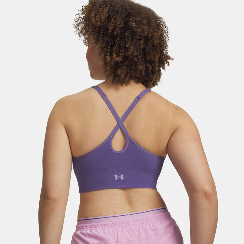 Sutien sport UA Vanish Seamless Violet cu susținere ușoară pentru femei
