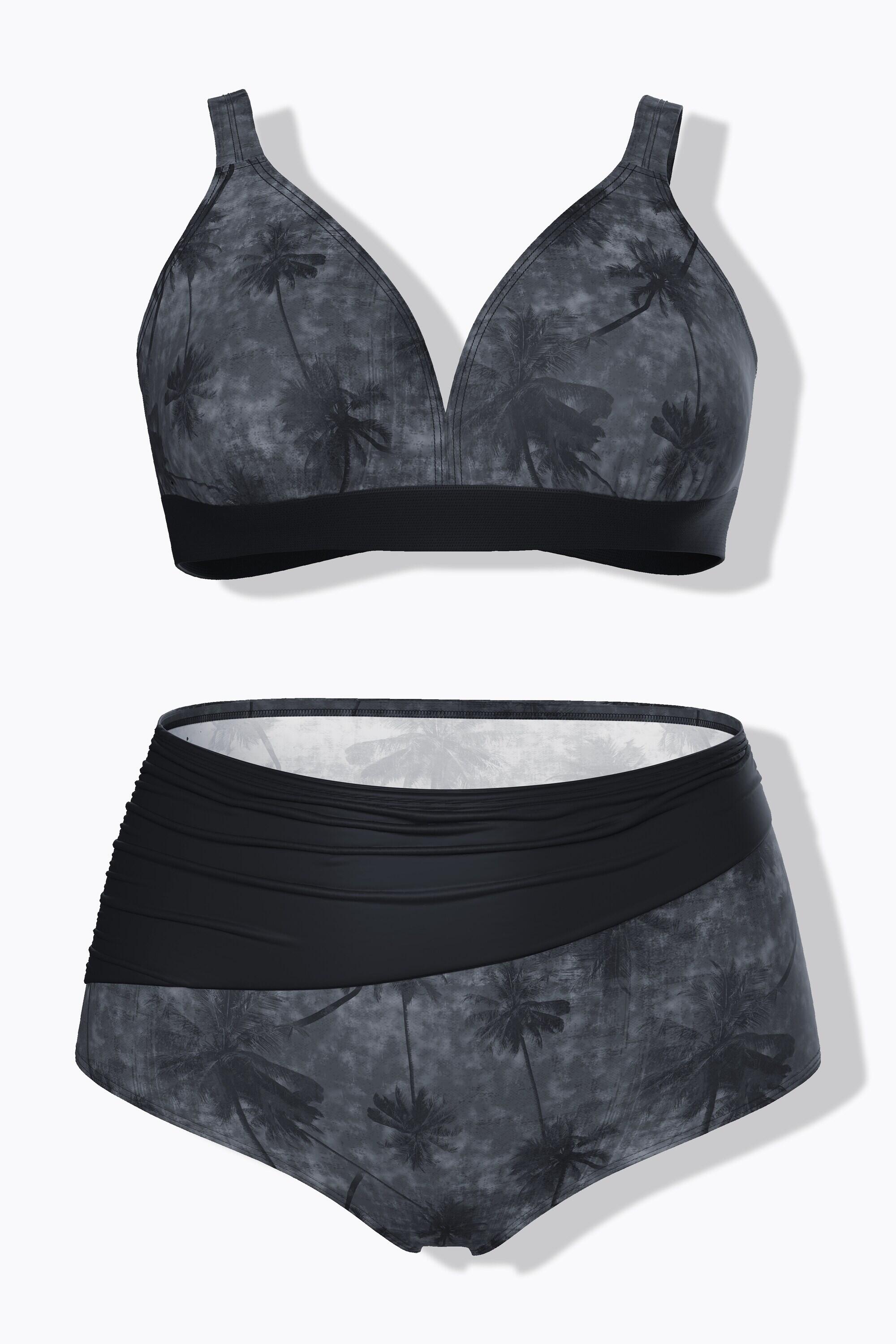 Femme Bikini motif palmiers sans bonnets souples 7/7