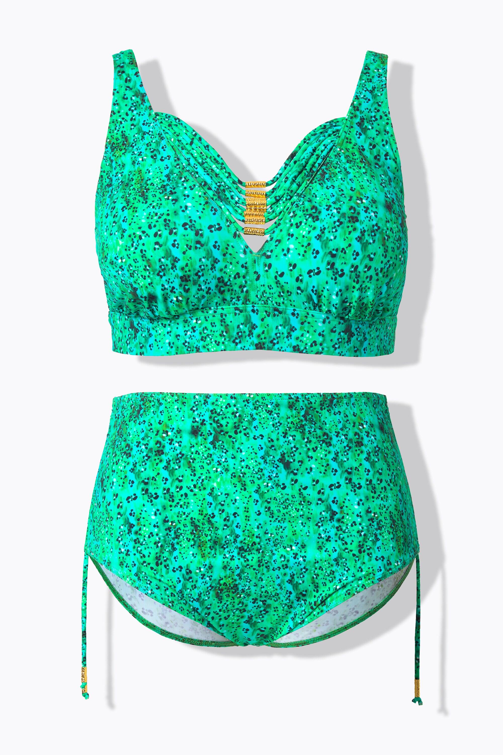 Femme Tankini bonnets souples motif léopard et cordons fantaisie 6/7