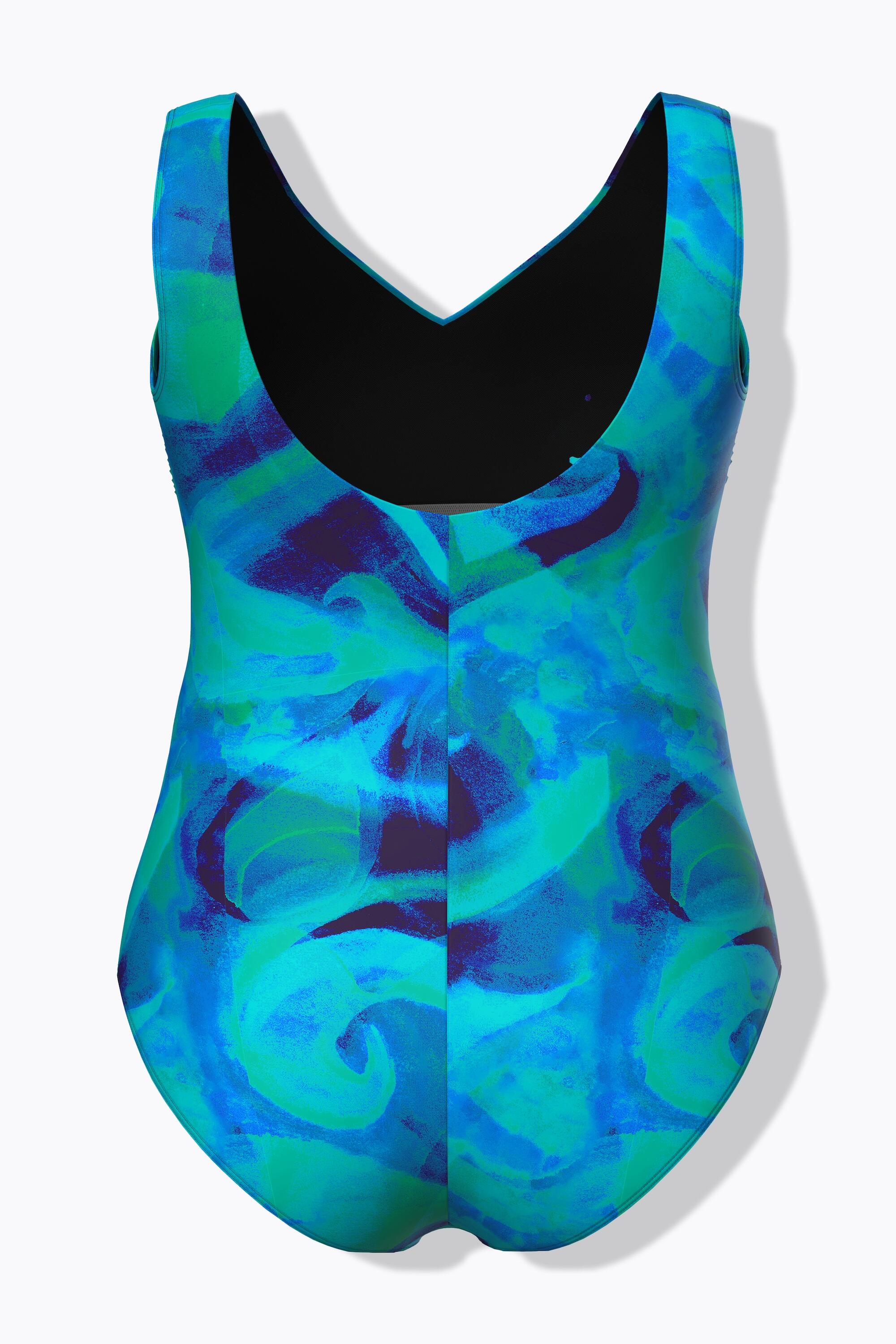 Femme Maillot de bain sans bonnets souples décolleté rond et motif vagues 7/7
