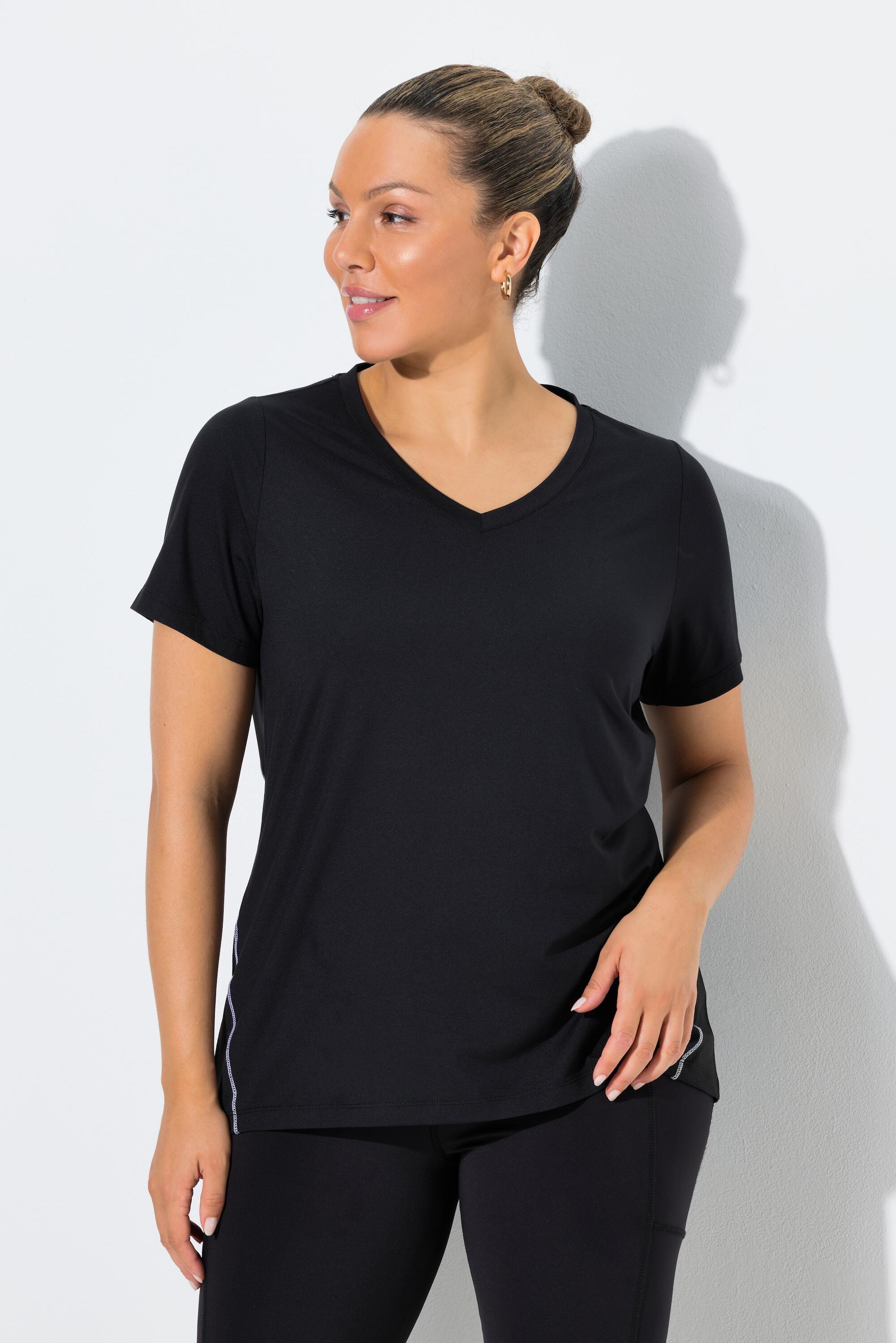 Dames Functioneel shirt Slim V-hals korte mouwen gerecycled 5/6