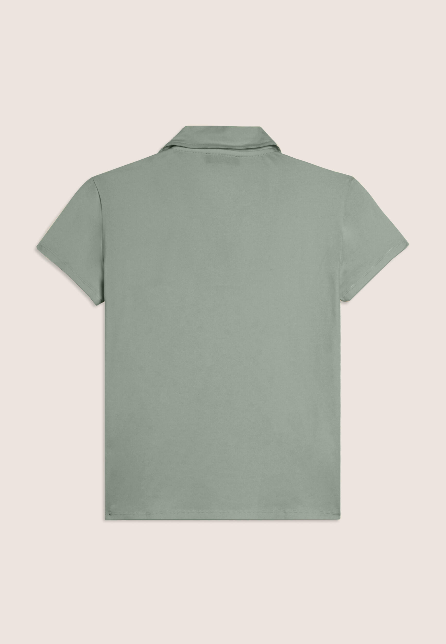 T-shirt Manica Corta con Scollo a V e Collo a Camicia 2/3