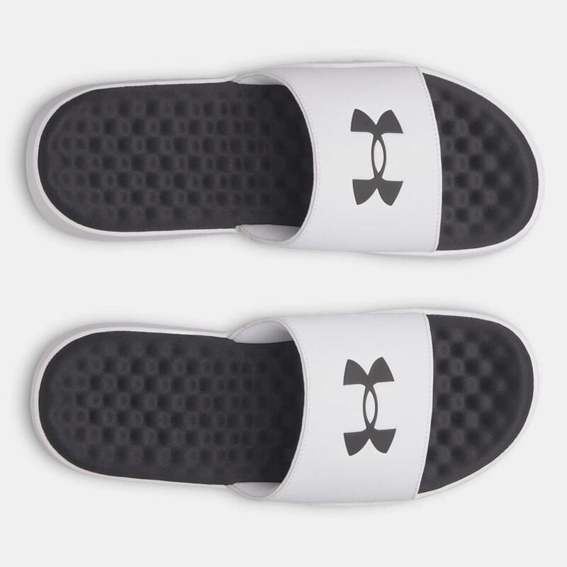 UA Ignite Pro 8 Fixed Strap Papuci Under Armour Alb