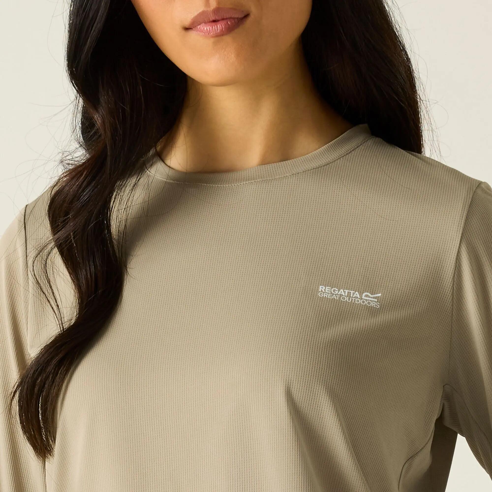 Tee Shirt Randonnée Femme Regatta "Women's Mindo Anti-Insect L/S Tee" 44 Beige 3/7