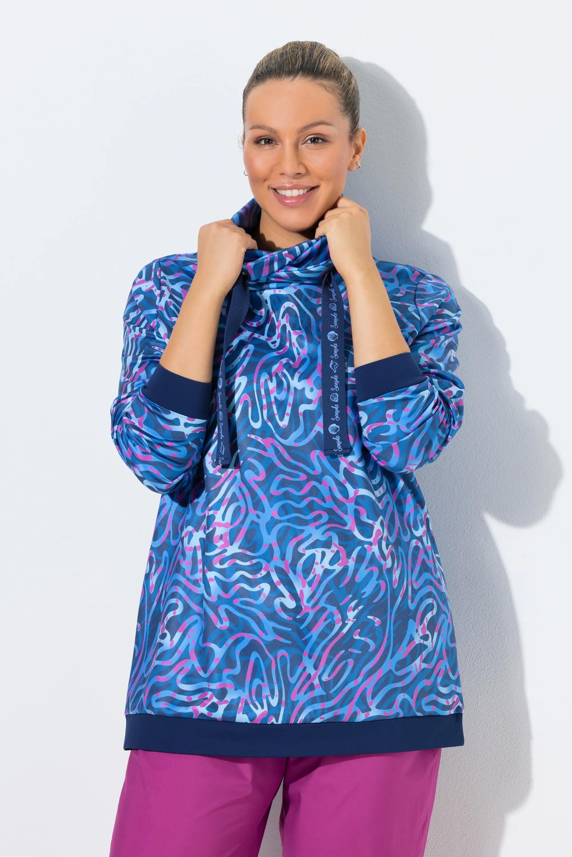 Femme Sweat-shirt manches longues et col montant matière recyclée 5/6