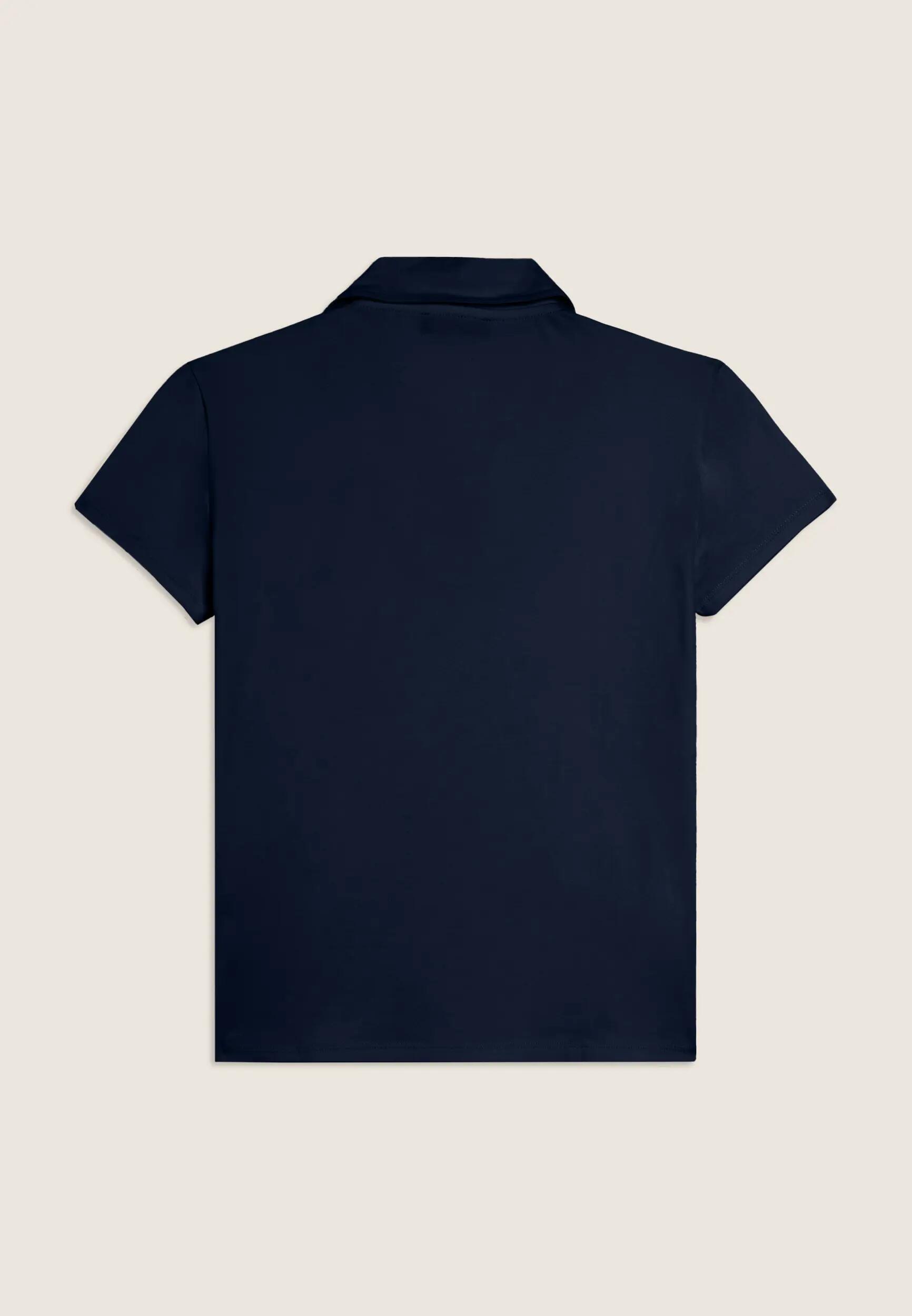 T-shirt Manica Corta con Scollo a V e Collo a Camicia 2/3