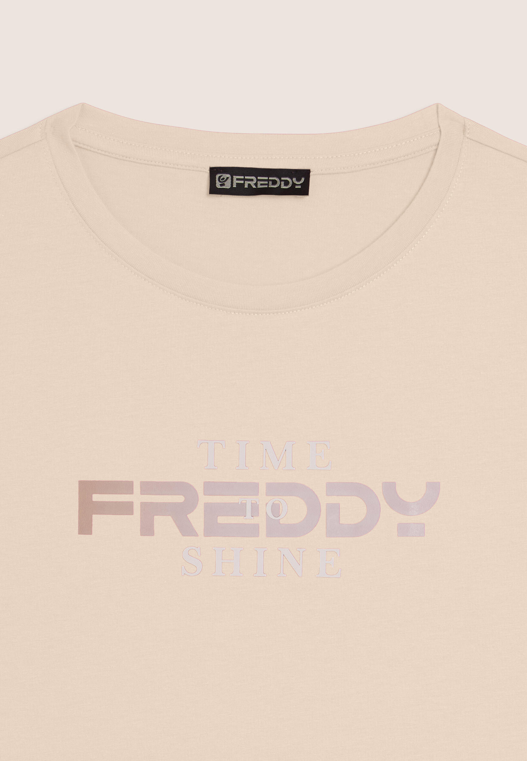 T-shirt coupe confortable avec logo FREDDY et slogan « Time Shine » 3/3
