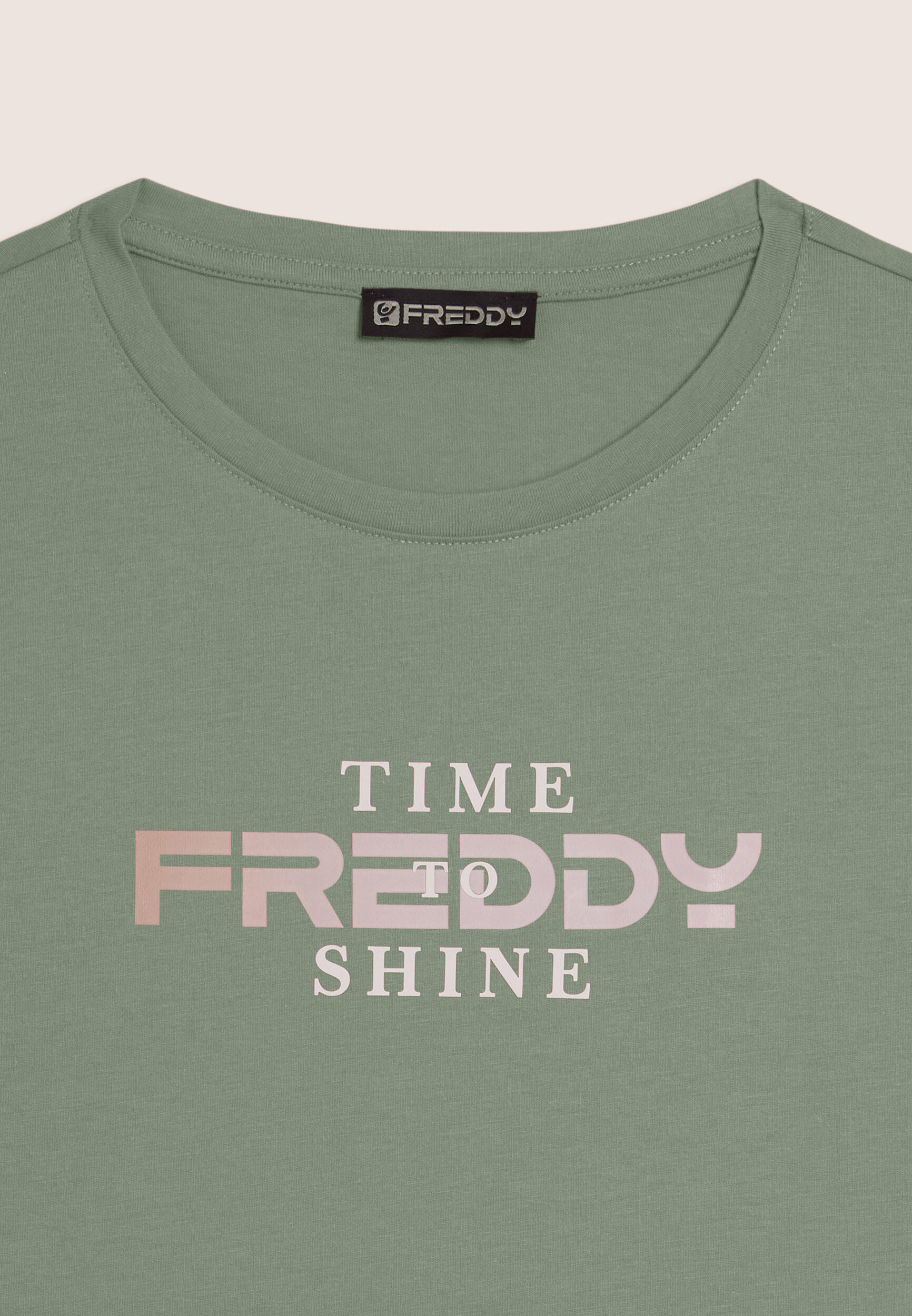 T-shirt coupe confortable avec logo FREDDY et slogan « Time Shine » 3/3