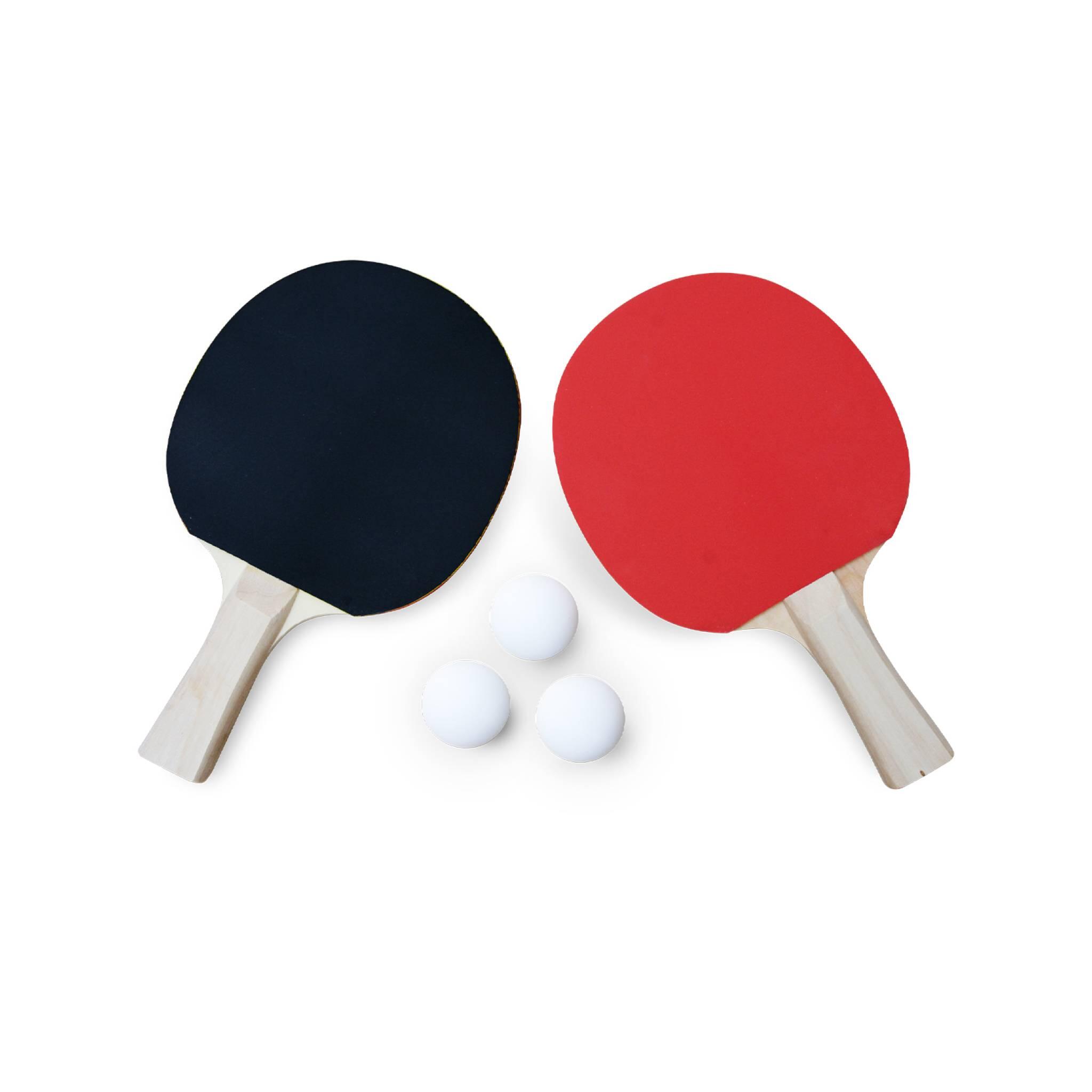 Table de ping pong indoor gris, 4 raquettes | sweeek 3/4