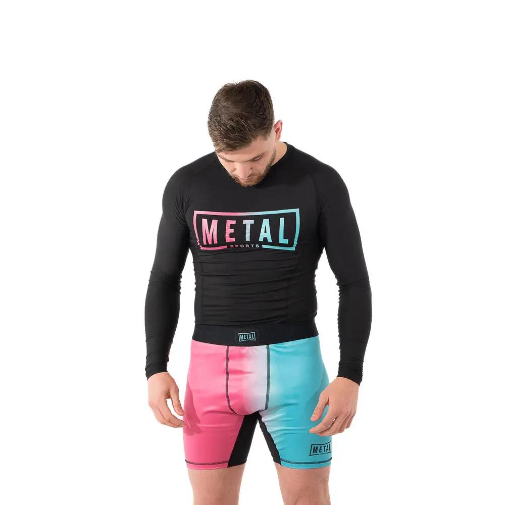 Metal Boxe Rashguard Perfomance Miami Vice Preto Rosa da Decathlon