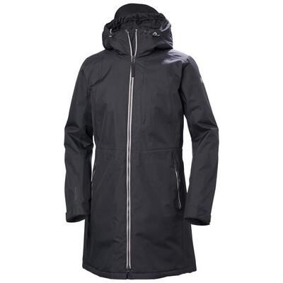 Dikke waterdichte lange jas voor dames helly hansen westport