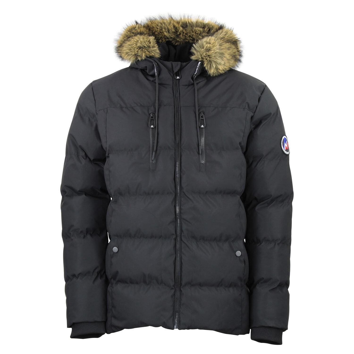 Peak Mountain - Doudoune À Capuche En Fourrure Femme Peak Mountain - Doudoune Synthétique - Noir - Decathlon