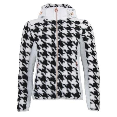 Dames hoodie met rits van twee materialen met borstbadge peak mountain