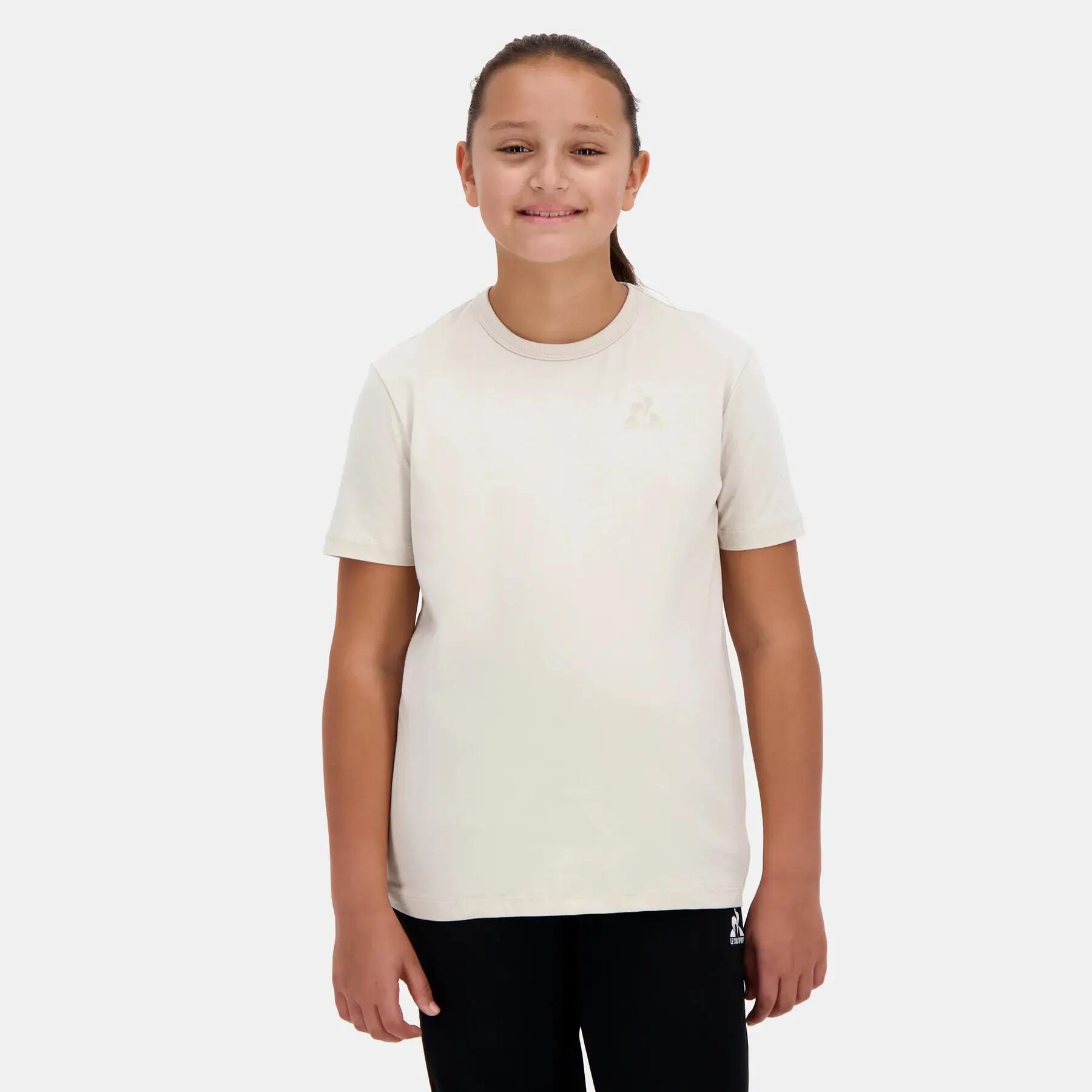 Le Coq Sportif - T-shirt Enfant Le Coq Sportif N°2 - T-shirt Manches Courtes - Beige|gris -  4 À 6 Ans - Decathlon