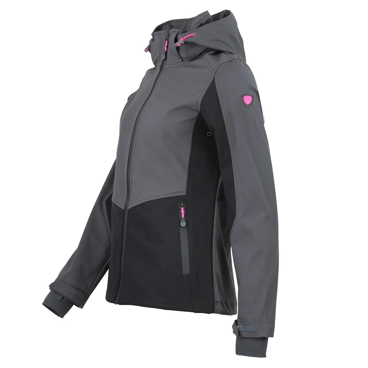 Damen Mesh-gefütterte Kapuzenjacke mit Reißverschluss Peak Mountain Softshell 3/3