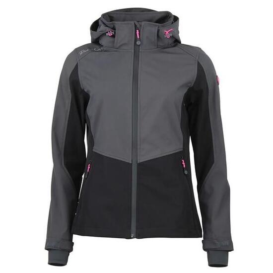 Blouson à capuche zippé contrecolle mesh femme Peak Mountain Softshell