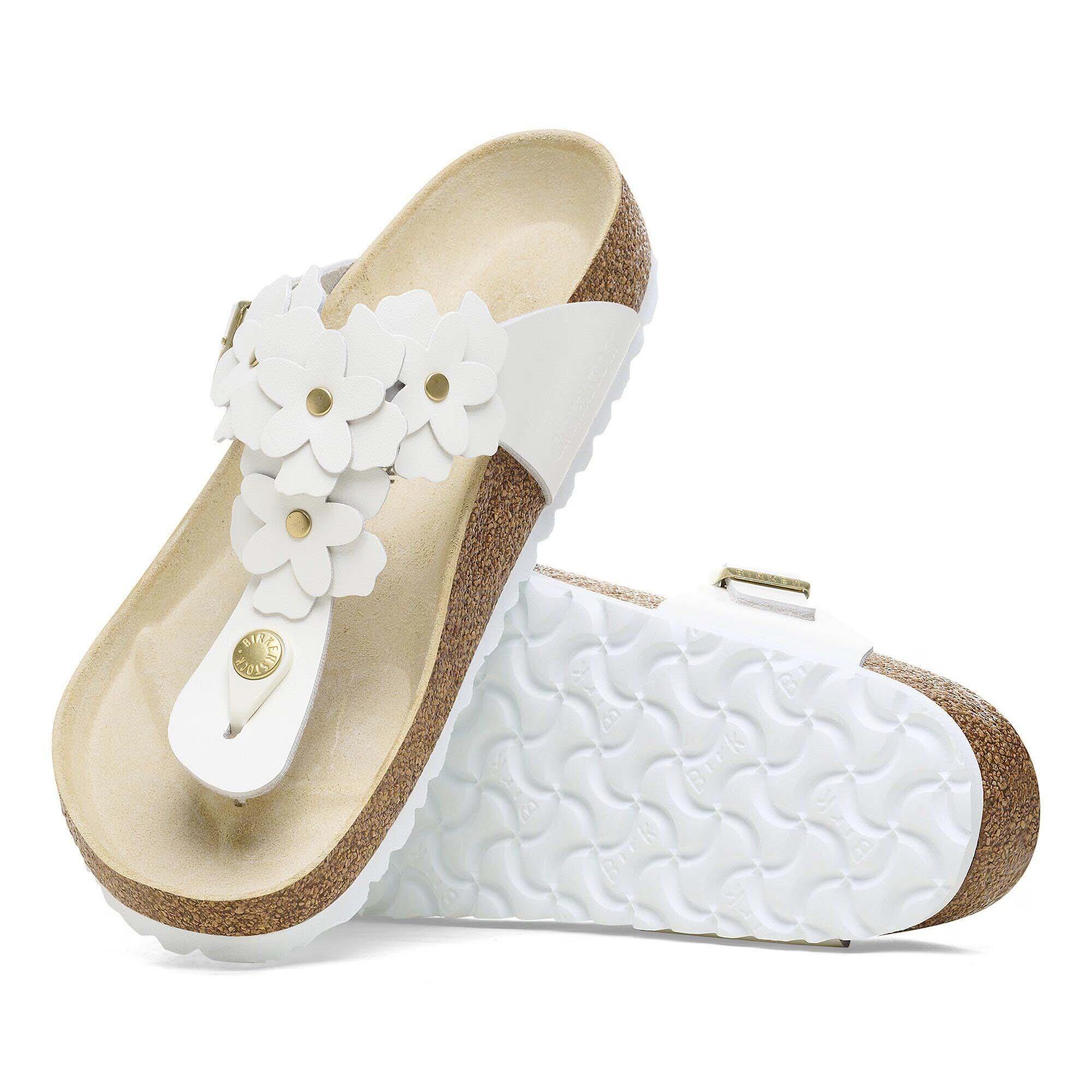 Birkenstock Pantoletten Gizeh Natural Leather Dame 3/5