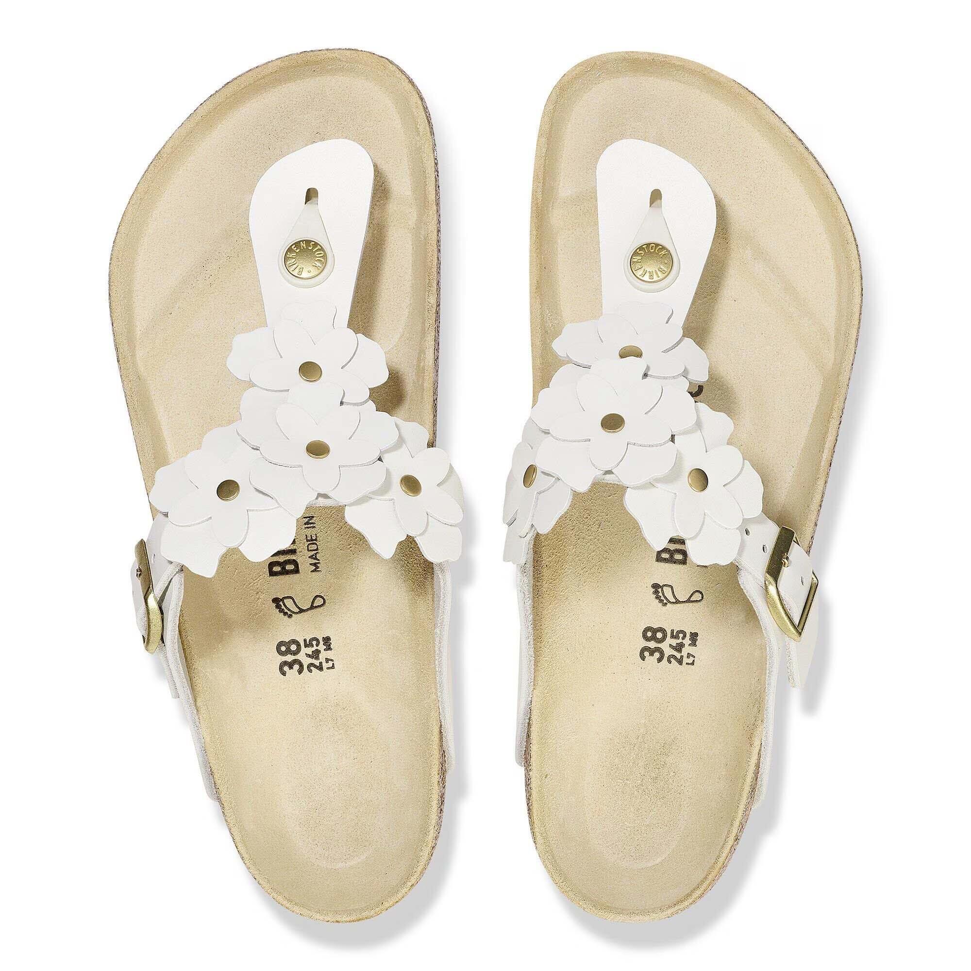 Birkenstock Pantoletten Gizeh Natural Leather Dame 4/5