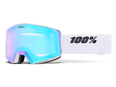 Skibril snow goggle norg hiper, wit - spiegelende zwarte lens