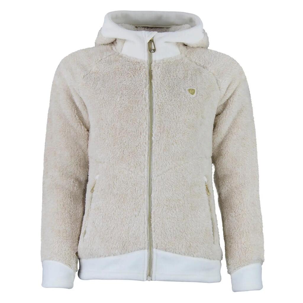 Women's zipped hooded fleece Peak Mountain Coral Sherpa 300G