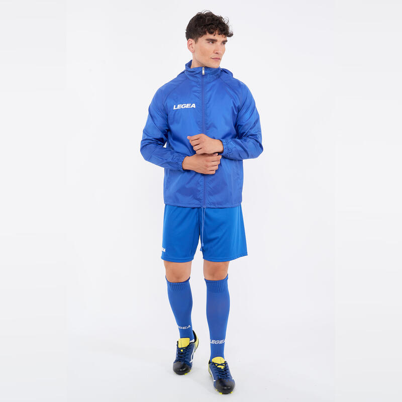 Bărbați Running Giacca antipioggia Italia traspirantă cu cappuccio azzurro