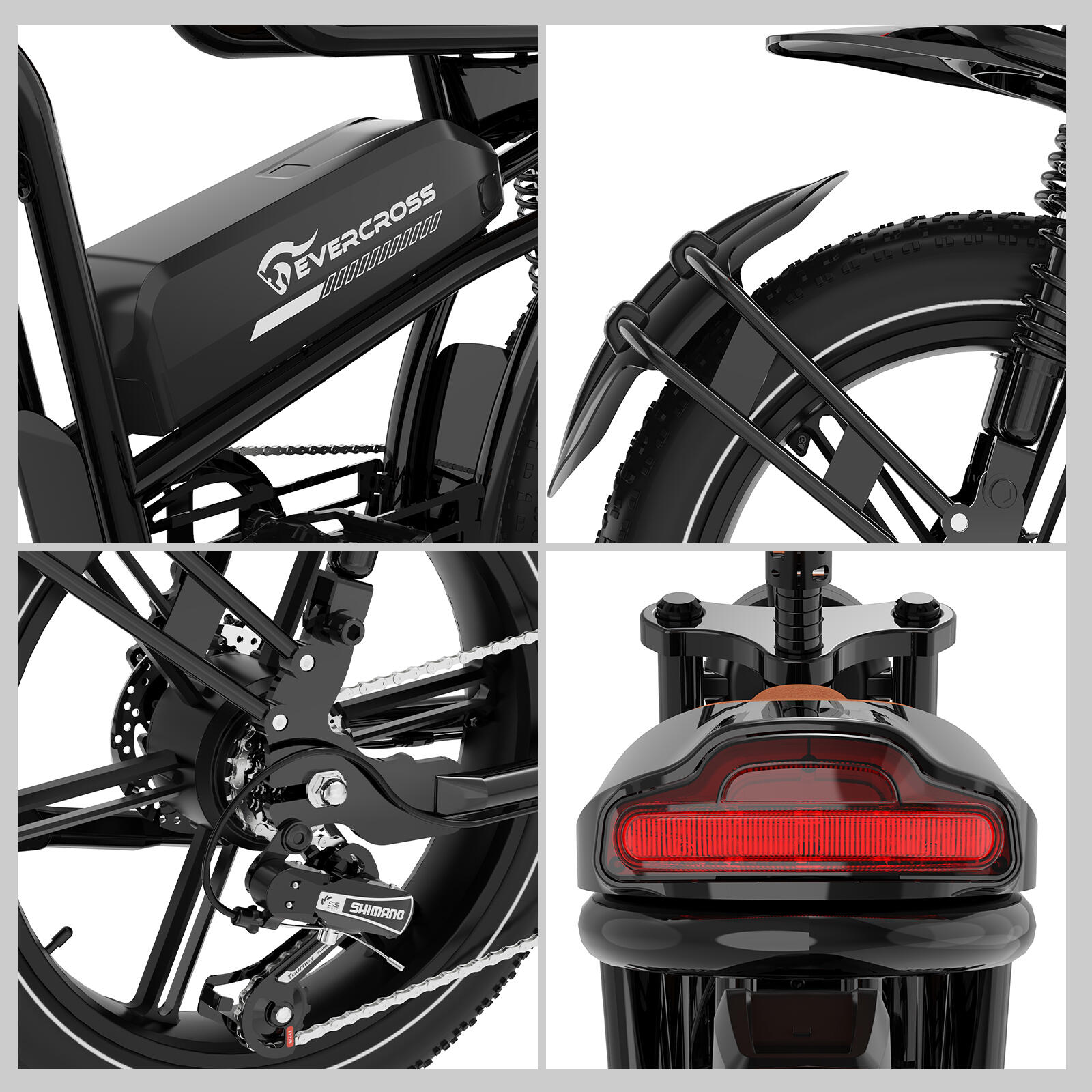 Elektrische Mountainbike-20”x4.0 inch-Dubbele Vering-48V15.6Ah Accu-NFC-APP-EK30 4/7