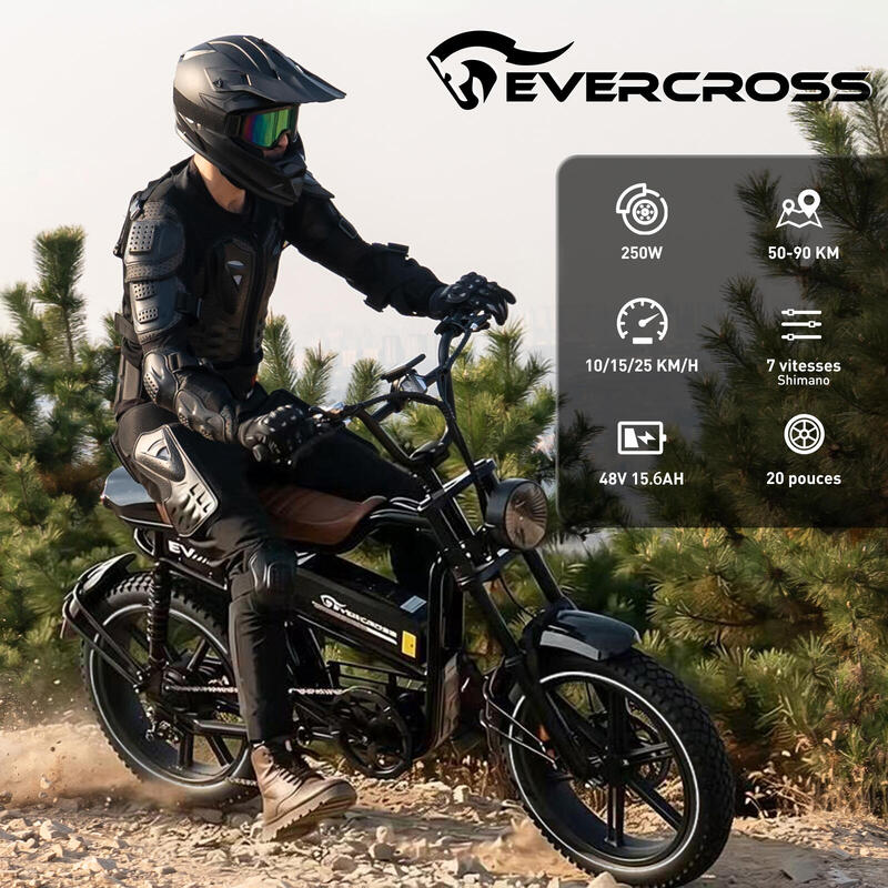 Elektrické kolo EK30 VTT Fat Bike 20"x4" - Dvojité odpružení, 250W, 48V 15,6Ah