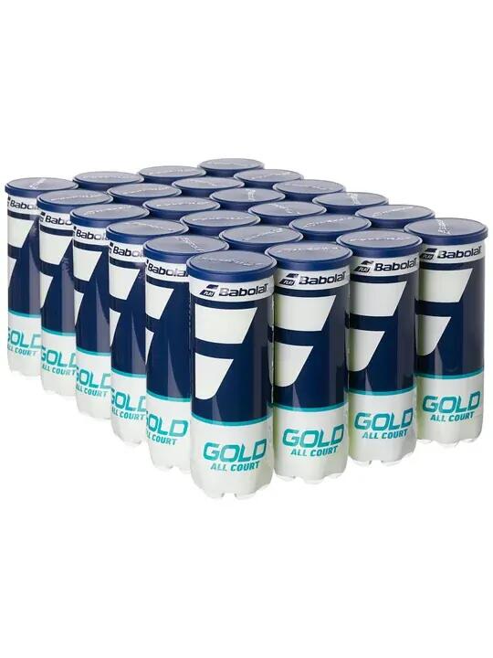 18 Cans of 4 Babolat Gold All Court Tournament 72 Tennis Balls Bulk Box - ITF &