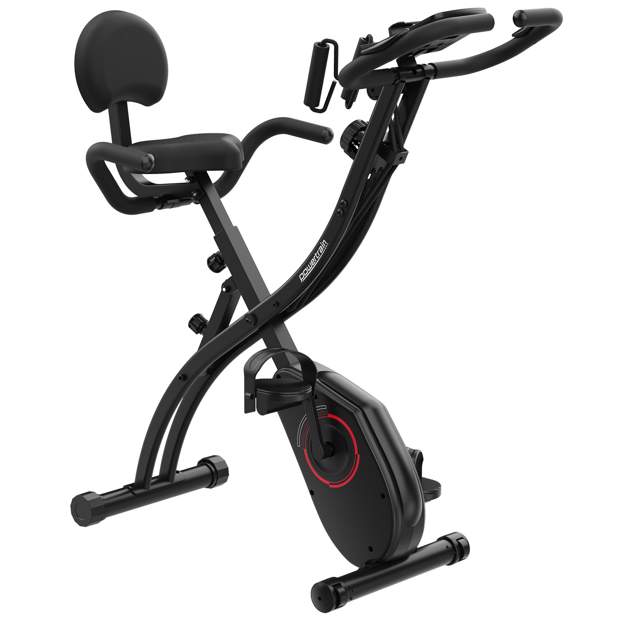 Powertrain 135E 4-in-1 Foldable X-Bike with LCD Display and Resistance Bands