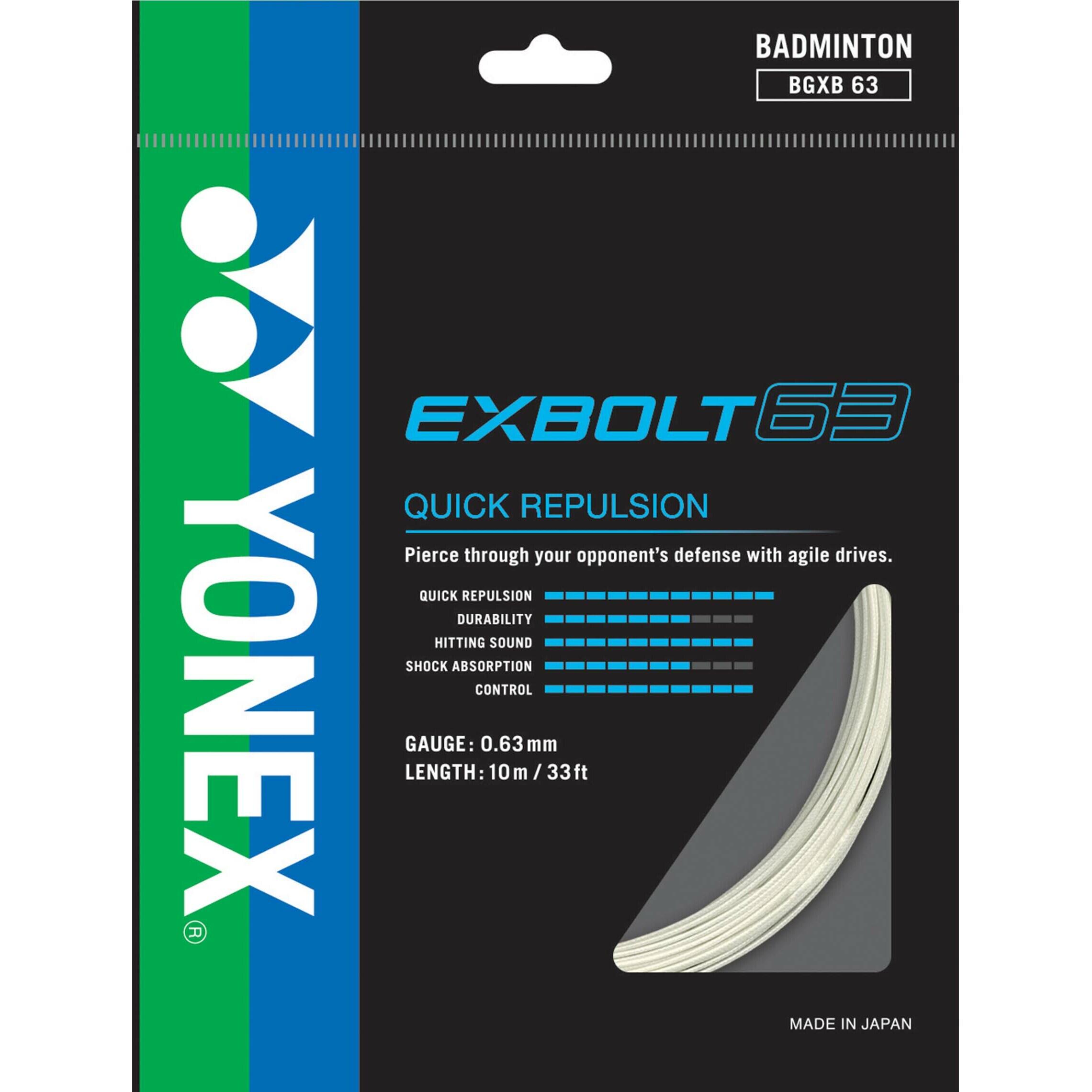 Yonex - Cordage Yonex Bg Exbolt 63 - Cordage Raquette - Blanc - Taille Unique - Decathlon