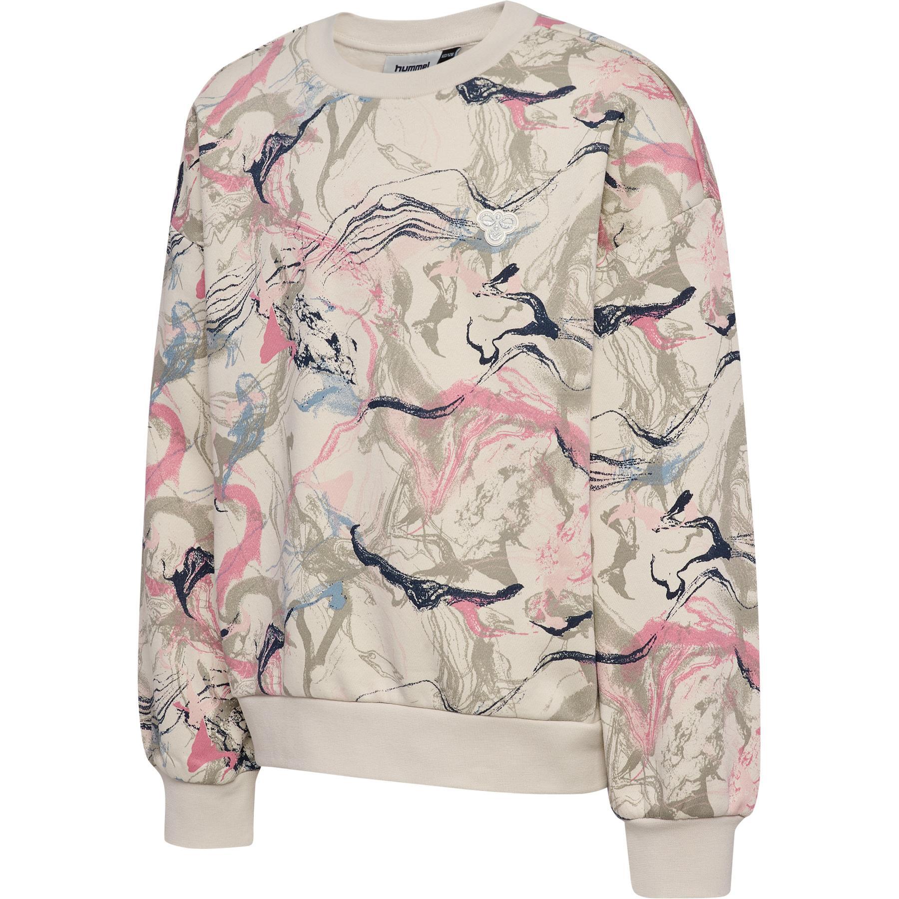 Felpa larga ragazza Hummel AOP 2/4