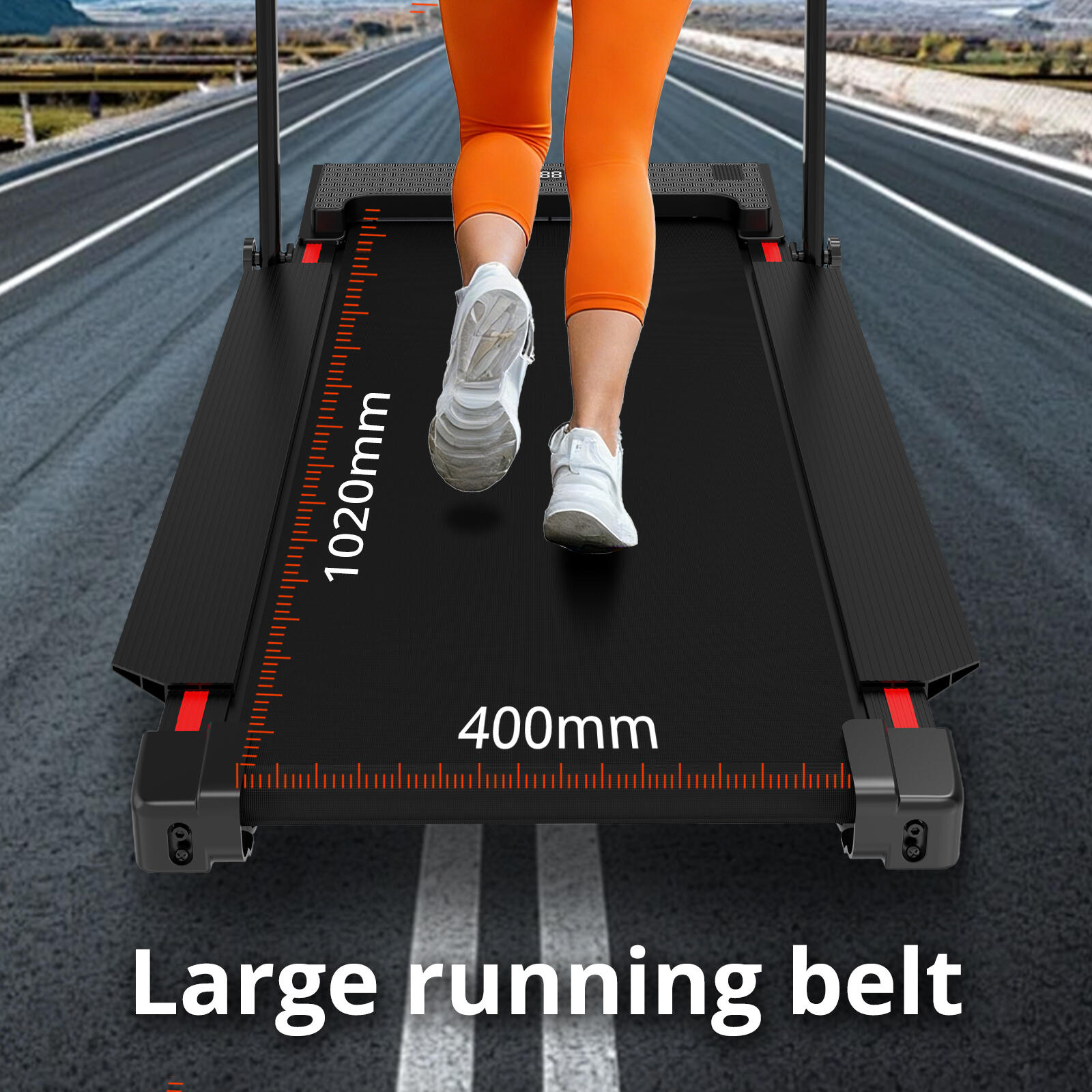 Tapis Roulant CITYSPORTS Nero Inclinabile 1-8km/h Pieghevole 7/8