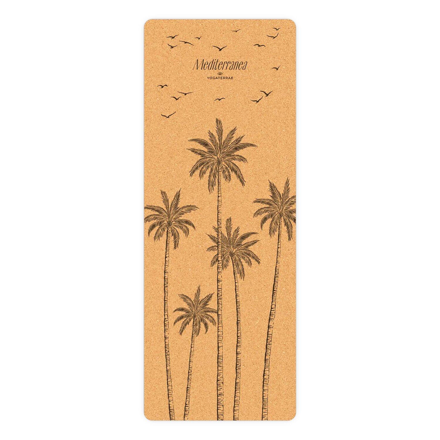 TAPIS DE YOGA ROYAL PALM LIÈGE & CAOUTCHOUC NATUREL ANTIDÉRAPANT + SANGLE 2/3