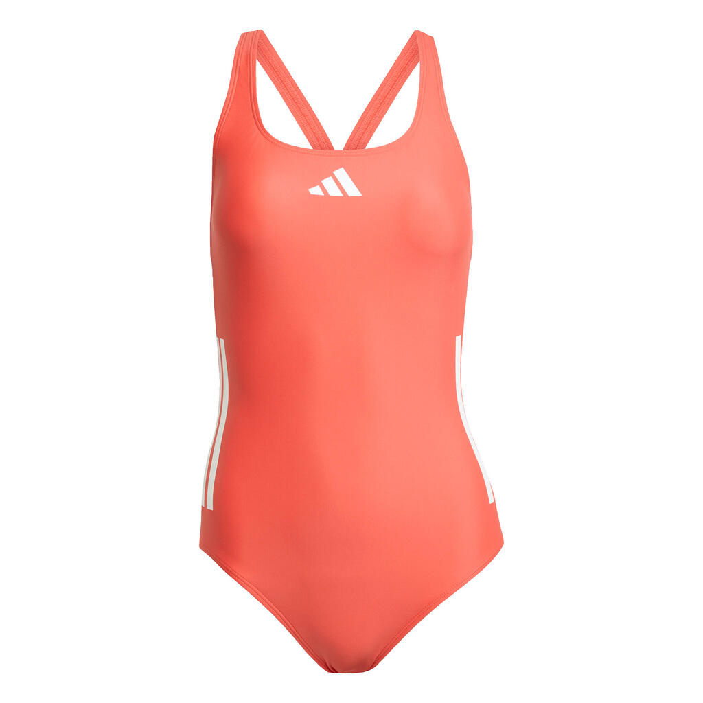 Women's one-piece swimsuit with a back cutout adidas 3-Stripes
