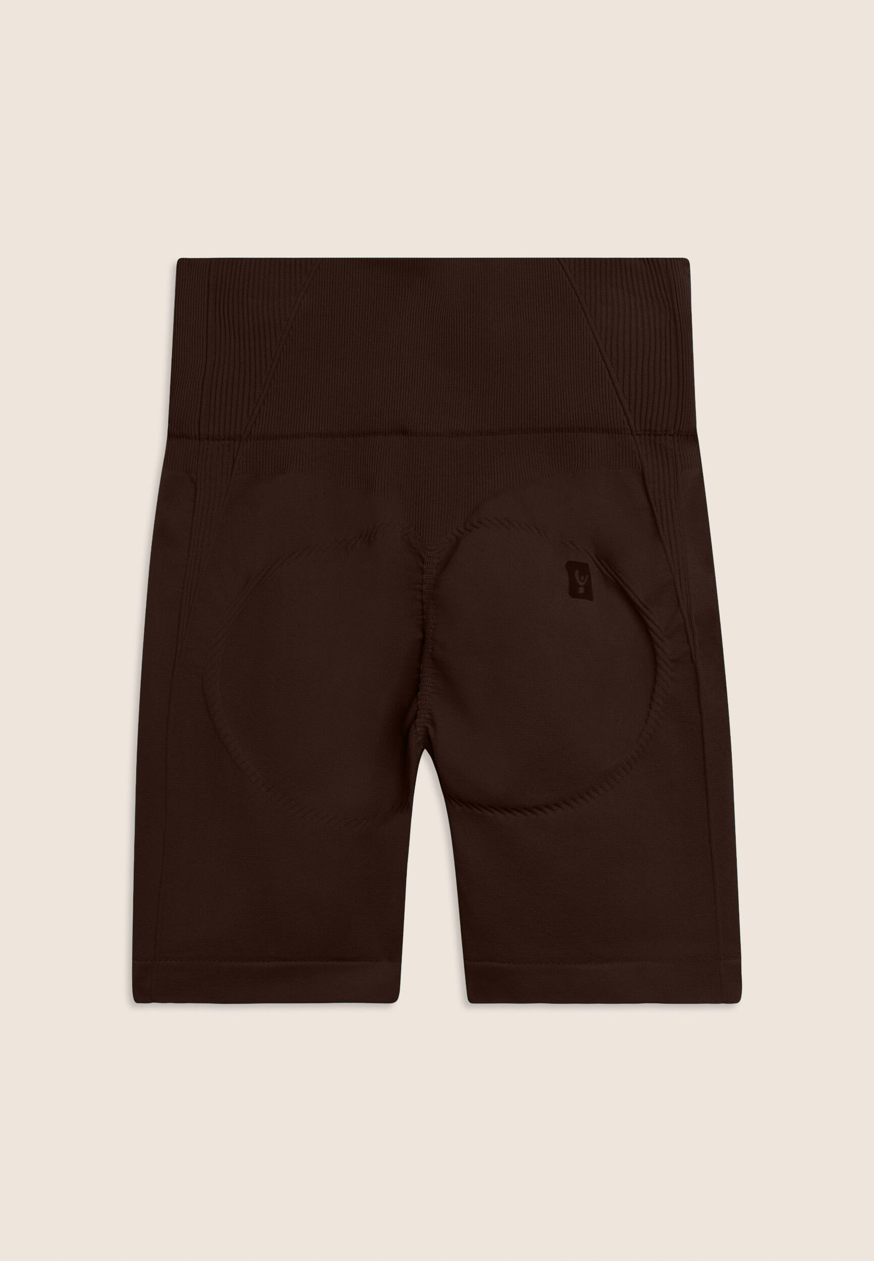 Leggings cortos sin costuras con cintura alta e inserciones acanaladas 2/3