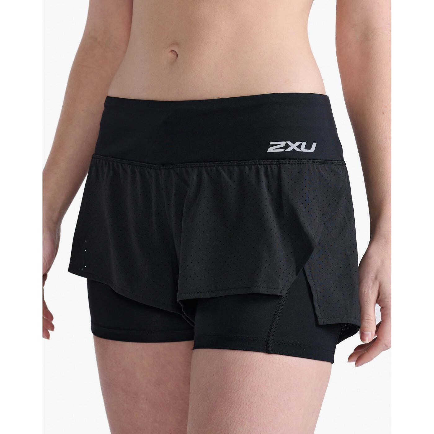 Women's 2-in-1 4-inch shorts 2XU Aero 4/5