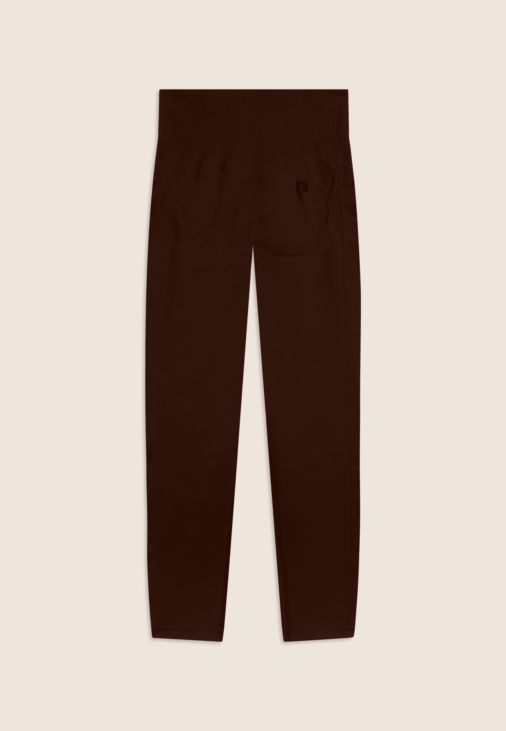 Leggings Seamless 7/8 con Vita Alta e Inserti in Costina 2/3