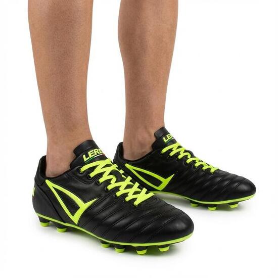 Scarpe da calcio in pelle con tacchetti firm ground nero