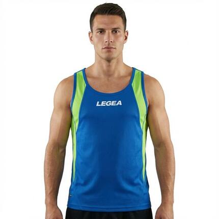 Damen Lauf Tanktop Atmungsaktiv 100% Polyester Blau Fluo-Grün Fluo