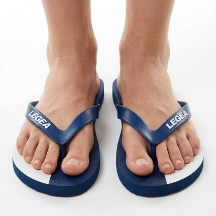 Herren Schwimmschuh Antirutsch PVC Blau-Weiß Modell