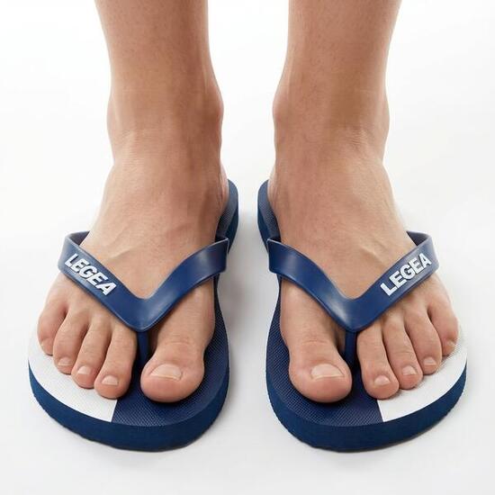 Herren Schwimmschuh Antirutsch PVC Blau-Weiß Modell