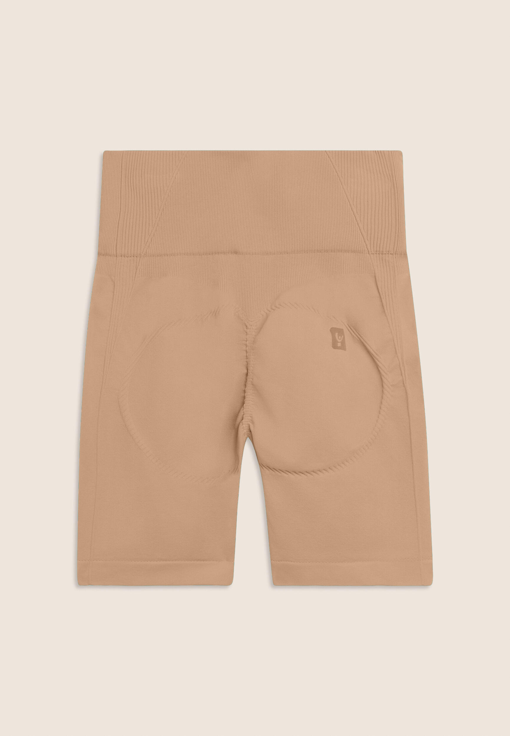 Leggings Corti Seamless con Vita Alta e Inserti in Costina 2/3