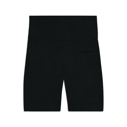 Leggings courts sans couture à taille haute et empiècements côtelés