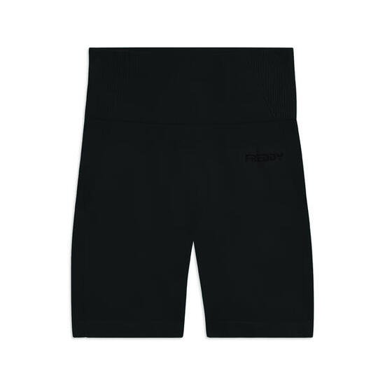 Leggings courts sans couture à taille haute et empiècements côtelés