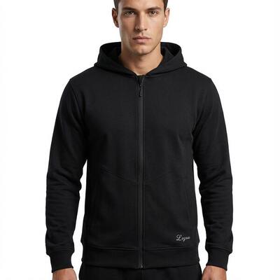 felpa da training cotone elasticizzato nero