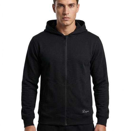felpa da training cotone elasticizzato nero