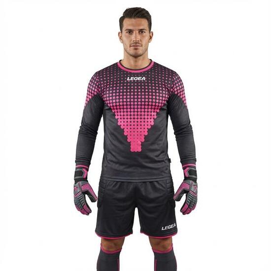 Kit portiere calcio Allianz 100% poliestere grigio scuro-fuxia