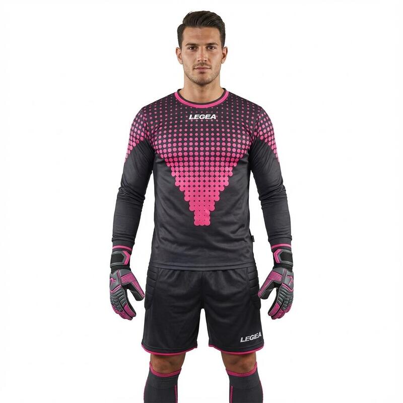Kit portiere fotbal 100% poliester gri inchis-fucsia Allianz